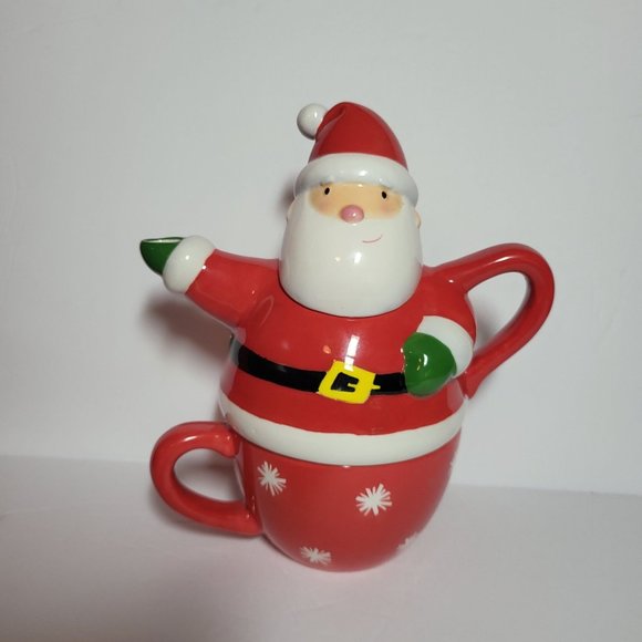 Hallmark Santa Teapot with Cup Stack Set of 3 - Picture 2 of 12